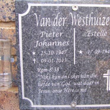 WESTHUIZEN Pieter Johannes, van der 1947-2013 &amp; Estelle 1947-