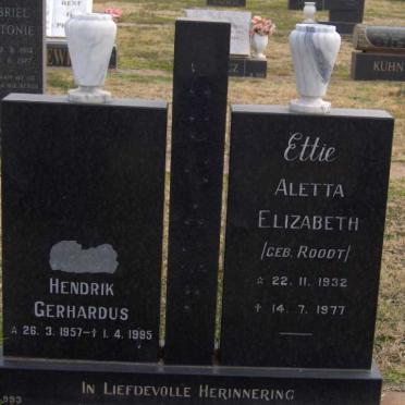 AUCAMP Hendrik Gerhardus 1957-1995 &amp; Aletta Elizabeth ROODT 1932-1977