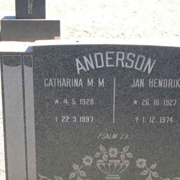ANDERSON Jan Hendrik 1927-1974 &amp; Catharina M.M. 1928-1997