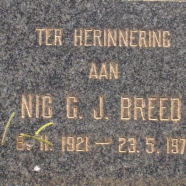 BREED Nic G.J. 1921-1970