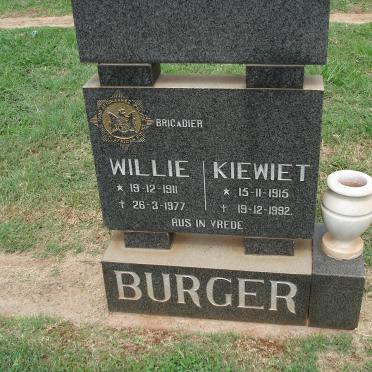 BURGER Willie 1911-1977 &amp; Kiewiet 1915-1992