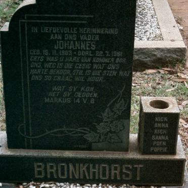 BRONKHORST Johannes 1903-1961