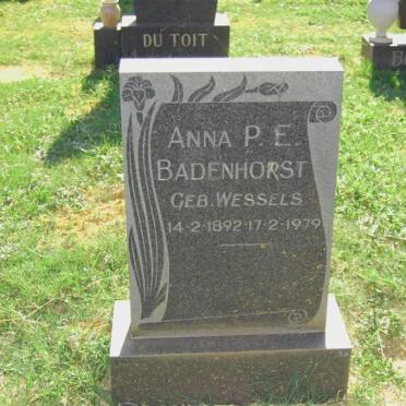BADENHORST Anna P.E. nee WESSELS 1892-1979
