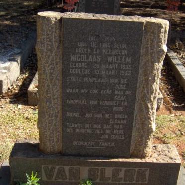 BLERK Nicolaas Willem, van 1935-1953