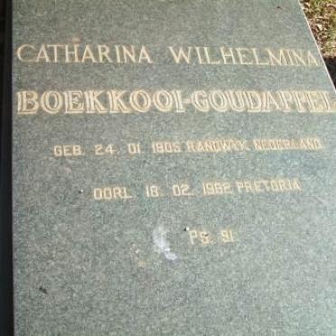 BOEKKOOI-GOUDAPPEL Catharina Wilhelmina 1905-1982