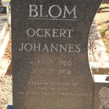 BLOM Ockert Johannes 1900-1976