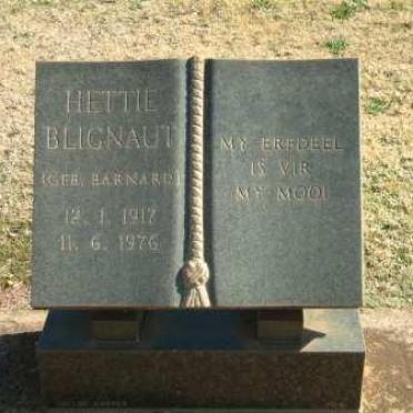 BLIGNAUT Hettie born BARNARD 1917-1976