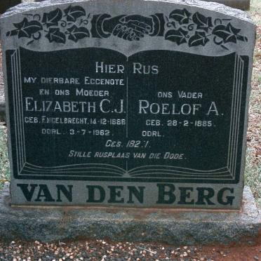 BERG Roelof A., van den 1885- &amp; Elizabeth C.J. ENGELBRECHT 1888-1962