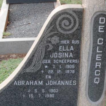 CLERCQ Abraham Johannes, de 1903-1990 &amp; Ella Josina SCHEEPERS 1905-1978