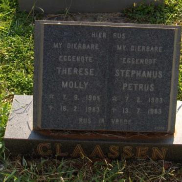 CLAASSEN Stephanus Petrus 1903-1983 &amp; Therese Molly 1905-1983