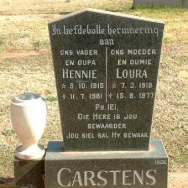 CARSTENS Hennie 1915-1981 &amp; Loura 1918-1977