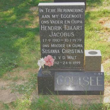 COETSEE Hendrik Tjaart Jacobus 1910-1979 &amp; Susanna Christina V.D. WALT 1912-1999