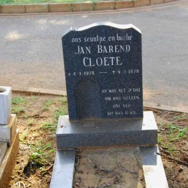 CLOETE Jan Barend 1978-1978