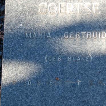 COERTSE Maria Gertruida nee BLAKE 18?-19?5