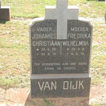 DIJK Johannes Christiaan, van 1925-1978 &amp; Fredrika Wilhelmina 1931-1978