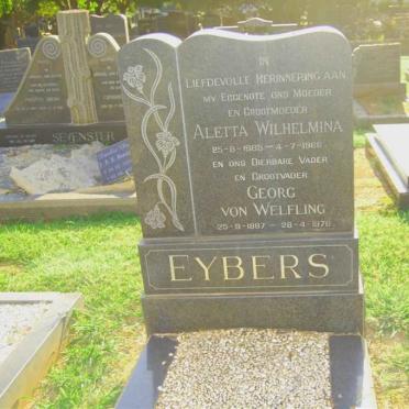 EYBERS  Georg von Welfling 1887-1976 &amp; Aletta Wilhelmina 1885-1966