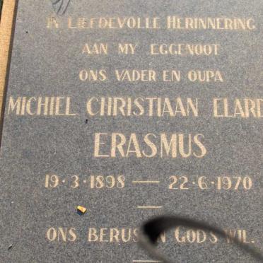 ERASMUS Michiel Christiaan Elardus 1898-1970