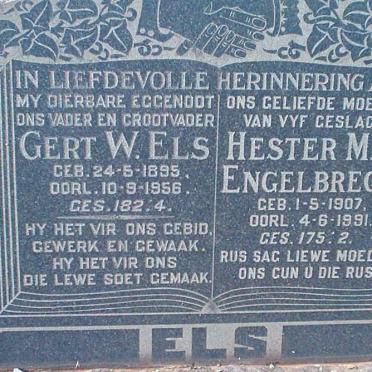 ELS Gert W. 1895-1956 &amp; Hester M.A. ENGELBRECHT 1907-1981