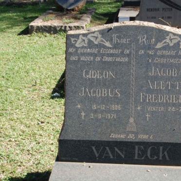 ECK Gideon Jacobus, van 1906-1971 &amp; Jacoba Aletta Fredrieka VENTER 1908-