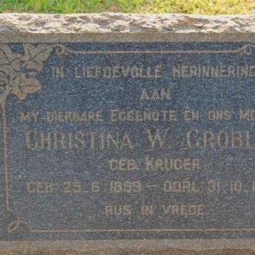 GROBLER Christina W. nee KRUGER 1899-1966