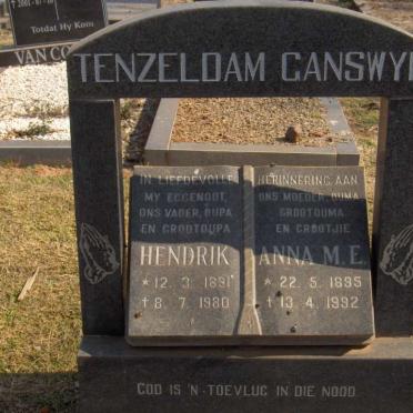 GANSWYK Hendrik, Tenzeldam 1891-1980 &amp; Anna M.E. 1895-1992