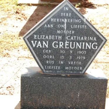 GREUNING Elizabeth Catharina, van 1905-1979
