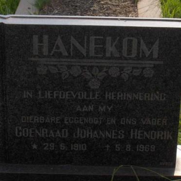 HANEKOM Coenraad Johannes Hendrik 1910-1969