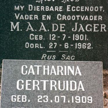 JAGER M.A.A., de 1901-1962 &amp; Catharina Gertruida 1909-1997