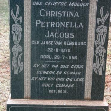 JACOBS Christina Petronella nee JANSE VAN RENSBURG 1870-1956