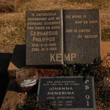 KEMP Gerhardus Philllllippus 1906-1968 &amp; Johanna Hendrina MYBURGH 1909-1986