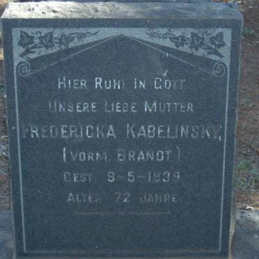 KABELINSKY Fredericka nee BRANDT -1939
