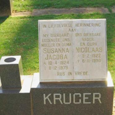 KRUGER Nicolaas 1922-1990 &amp; Susanna Jacoba 1924-1979