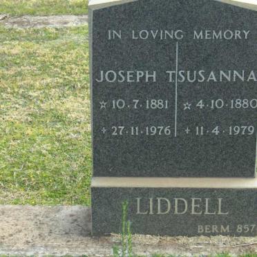LIDDELL Joseph T. 1881-1976 &amp; Susanna 1880-1979