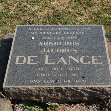 LANGE Arnoldus Jacobus, de 1899-1967