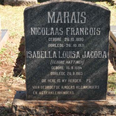 MARAIS Nicolaas Francois 1890-1971 &amp; Isabella Louisa Jacoba HATTINGH 1894-1965