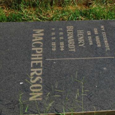 MACPHERSON Henry Bernardt 1894-1979