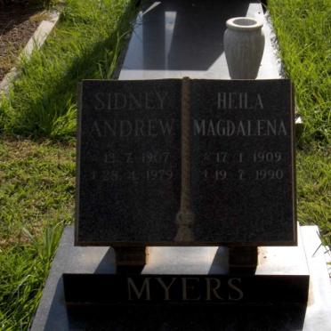 MYERS Sydney Andrew 1907-1979 &amp; Heila Magdalena 1909-1990
