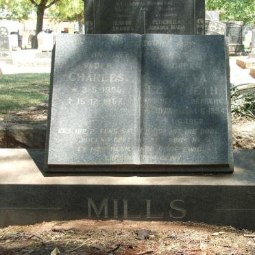 MILLS Charles 190?-1957 &amp; Aletta Elizabeth 1894-1968