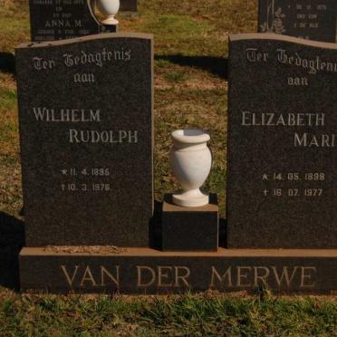 MERWE Wilhelm Rudolph, van der 1896-1976 &amp; Elizabeth Maria 1898-1977
