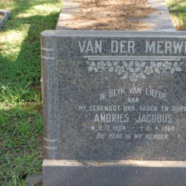 MERWE Andries Jacobus, van der 1904-1969
