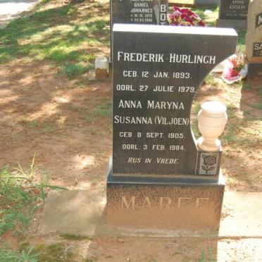 MAREE Frederik Hurlingh 1893-1979 &amp; Anna Maryna Susanna VILJOEN 1905-1984
