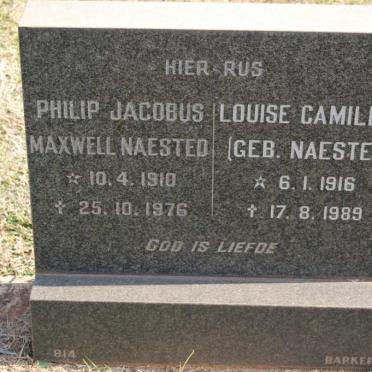 NAESTED Philip Jacobus Maxwell 1910-1976 &amp; Louise Camilla NAESTED 1916-1989