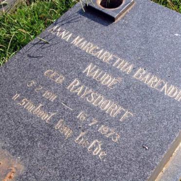 NAUDE Anna Margaretha Barendina nee RAYSDORFF 1911-1973