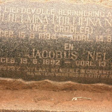 NEL Jacobus 1892-1968 &amp; Wilhelmina Phillipina GROBLER 1894-1964