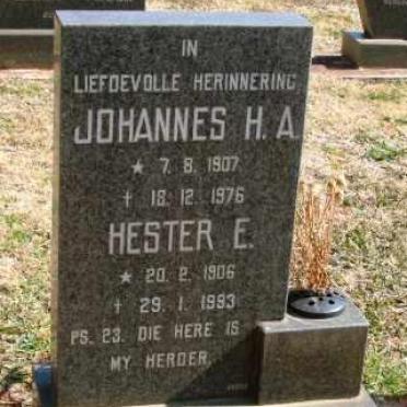 NEL Johannes H.A. 1907-1976 &amp; Hester E. 1906-1993