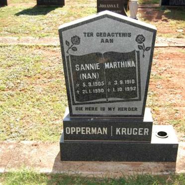 OPPERMAN Sannie 1905-1990 :: KRUGER Marthina 1910-1992