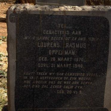 OPPERMAN Lourens Erasmus 1870-1940