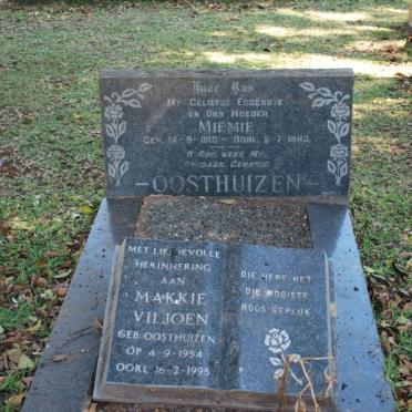 OOSTHUIZEN Miemie 1919-1963 :: VILJOEN Makkie nee OOSTHUIZEN 1954-1995