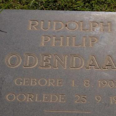 ODENDAAL Rudolph Philip 1903-1991