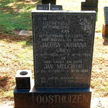 OOSTHUIZEN  Jan Melchior 1902-1990 &amp; Jacoba Johanna 1904-1986